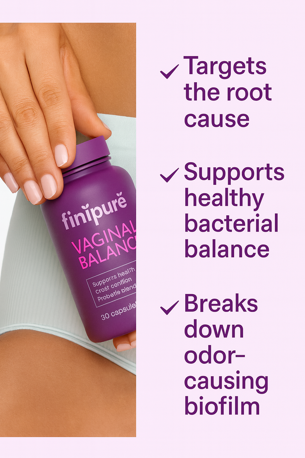 Finipuré Vaginal Balance – Probiotic & pH Support Capsules