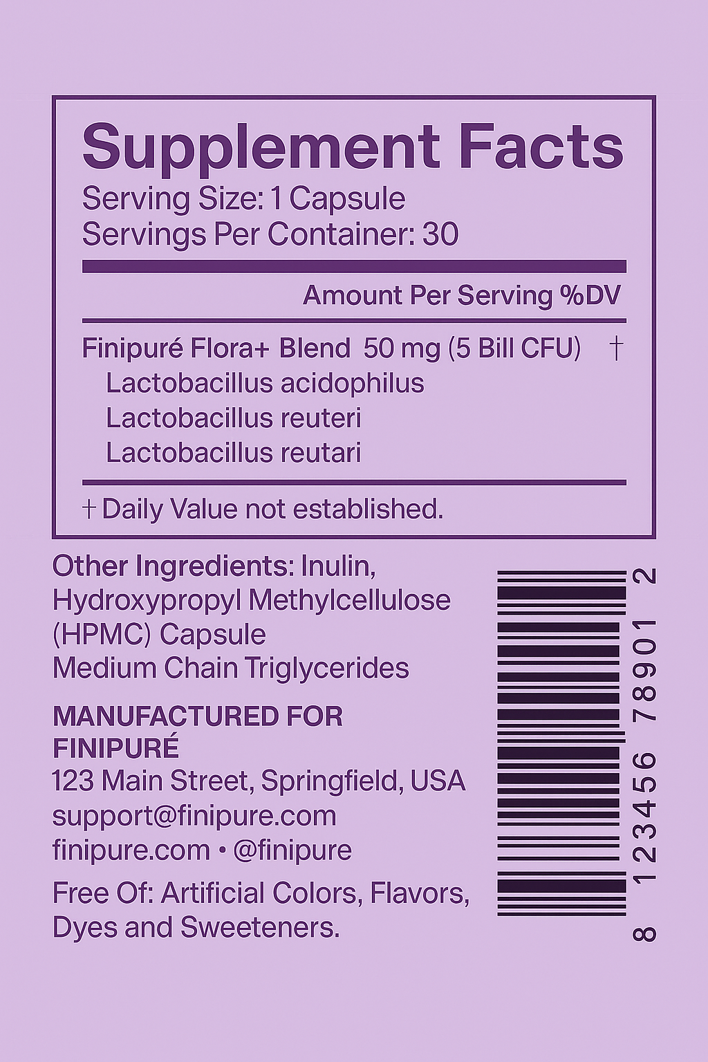 Finipuré Vaginal Balance – Probiotic & pH Support Capsules
